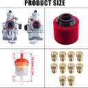 ORAEVY VM22 Racing Performance Carburetor Carb Mainfold Intake Pipe Air Filter Fit For Predator 212cc GX160 Honda GX200 CT200U 196cc KT196 Clones Go Kart Mini Bike Race Kart (Red)