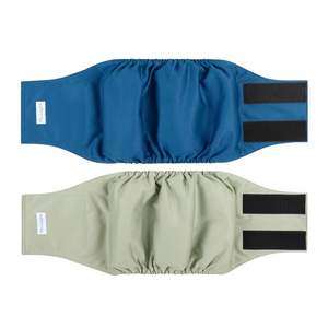 Paw Legend Washable Dog Belly Band Wrap Diapers for Male Dog | High Absorbing Puppy & Doggy Diapers Male (2 Pack,Grey,Navy,Medium)