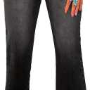 SHEWIN Women Wide Leg Jeans High Waisted Stretch Denim Pants Inseam 25-26 inch (8, Black)