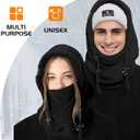 Shy Velvet Balaclava Wind-Resistant Winter Face Mask,Fleece Ski Mask for Men and Women,Warm Face Cover Hat Cap Scarf (Black)