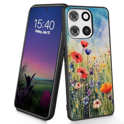 Bxgolkgd Designed for Motorola Moto G Stylus 5G 2025 Case,Slim Soft TPU Silicone Shockproof Anti Slip Protective Case for 6.8 inch,Plant Flower