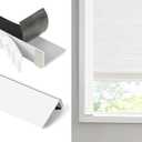 Blackout PVC Light Blocking Strips for Window Shades and Blinds - Blocks Light Along The Sides of Blackout Blinds,Side Tracks for Cordless Shades, Light Blocking Strips for Bedroom (White, 58",2Pcs)