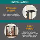 MYPET North States Wide Deco EasyPass Pet Gate with Patented Adjustable pet Door: 29.75" - 40.5" Wide Dog Gate. Pressure Mount, No Tools Needed. Dog Gates for The House, 31" Tall, Graphite