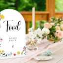 2 x Acrylic Wedding Signs Food Please Enjoy Sign, 6x8" Floral Themed Arch Acrylic Dessert Table Decor, Love Is In Bloom & Baby In Bloom Decorations for Baby Shower Bridal Shower Engagement, (Assorted )