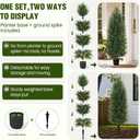 4FT Artificial Topiary Cedar Trees, Realistic 2 Set Outdoor Christmas Trees