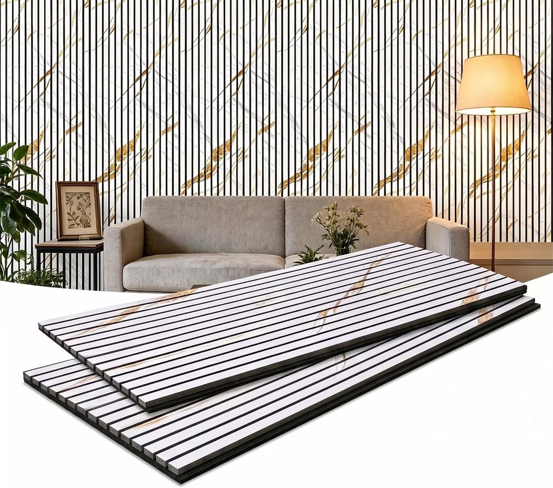 2 Pack Wood Slat Acoustic Panels,Decorative Sound Absorbing Wall Panels