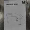 Agilestic Glass Standing Desk with Storage, 48 Inch Electric Adjustable Desk with Glass Shelf and Cable Management, Sit Stand Up Home Office Computer Table, Splice Board, Rustic Brown (48 x 24 Inches with 2 drawers)