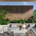 NicBex Outdoor Privacy Screen 72" HDPE Decorative 6 Panels for Patio,Brown