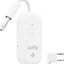 AirFly Pro 2 Deluxe  Bluetooth Adapter for Airplane, Pair 2 AirPods or Wireless Headphones  3.5mm AUX Bluetooth Transmitter/Receiver for Cars, Boats, Treadmills, TVs  Airplane Travel Essentials (White)