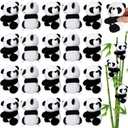 Foilswirl 24 Pcs Panda Party Favors 4 Inch Finger Panda Plush Clips Curtain Holder Stand Note Clip Stand Photo Holder Cute Panda-s Doll Finger Toy for Home Decoration Plant Pots Bonsai Craft