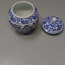 XINGYAN Chinoiserie Blue and White Porcelain Mini Ceramic Ginger Jars with Lid Ancient Chinese,Oriental Style,Decorative and Storage Jars (Mini branches jar)