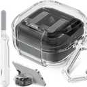 for Samsung Galaxy Buds 4 Pro Case/Galaxy Buds 4 Case Clear with Lock Clip and Phone Stand Function, Comes with a Clear Hook and a Cleaning Pen (Clears)
