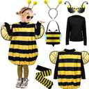 Janmercy Bee Costume Kit Halloween Bee Cosplay Kids Costume Boys Girls Bee Costume Accessories Halloween Cosplay Party (3-4 Years)