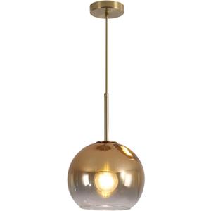 KCO Lighting 1-Light Modern Glass Pendant Lights Large Gold Globe Pendant Light Mid Century Single Pendant Light Kitchen Island Dining Room Lighting Fixtures Ceiling Hanging