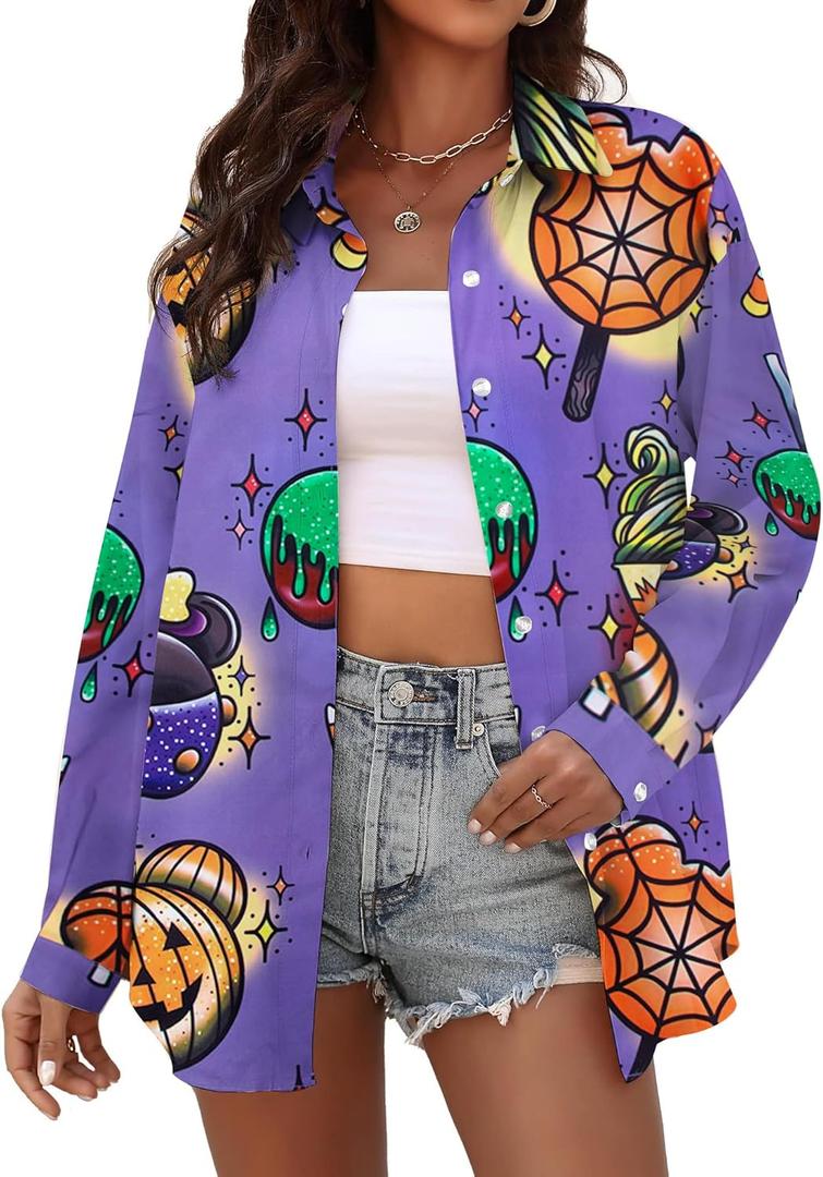 Halloween Teacher Shirts for Women Spooky Season Fall Spooky Teacher Tshirts Cute Ghost Teacher Tee Halloween Party Tops (Purple)