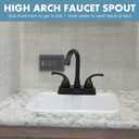 RV Bathroom Sink Faucet, 4 inch RV Bathroom Faucet Replacement for Campers, Motorhome, Travel Trailer, Boat, with Classical Lever Handles and 6-inch High Spout,Non-Metallic (Black)