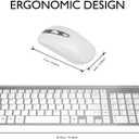 cimetech Wireless Keyboard and Mouse Combo, Compact Silent Ergonomic Scissor Switch Keyboard and Optical Mouse Set, 2.4G Lag-Free Cordless Keyboard Mice for Computer, Mac, Laptop, PC, Windows - Silver