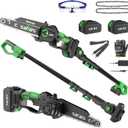SOYUS 2-IN-1 Cordless Pole Saw & 8-Inch Mini Chainsaw for Tree Trimming, 21V Electric Pole Chainsaw with 2x 3.0Ah Batteries, Brushless Motor, Max Reach 15ft, Pole Saw for Thick Branch Cutting