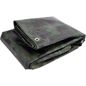 Watershed Innovations Heavy Duty Waterproof Camo Tarp - Reversible Camouflage/Green Tarp - 8x10 with UV Protection for Outdoor Camping RV Truck and Trailers (08ft x 10ft)
