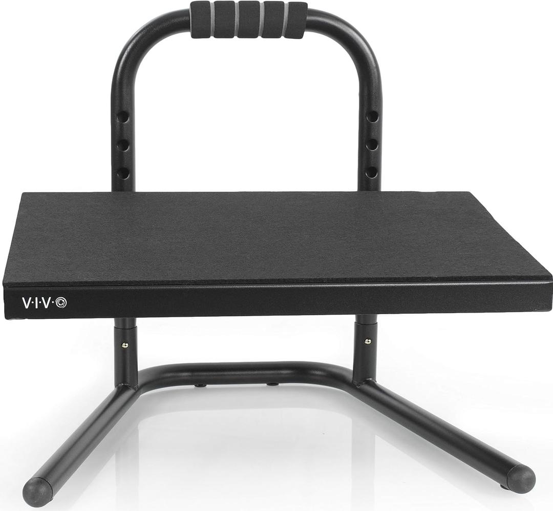 VIVO Ergonomic Height Adjustable Foot Rest Relief Platform, Elevated Stool for Comfortable Sit to Stand Workstation, Non-Slip Surface, Portable, Home Office Classroom Use, Black, STAND-FT01 VIVO Ergonomic Height Adjustable Foot Rest Relief Platform, Elevated Stool for Comfortable Sit to Stand Workstation, Non-Slip Surface, Portable, Home Office Classroom Use, Black, STAND-FT01