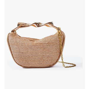 SKYK Straw Crossbody Bags for Women Summer Mini Satchel Handbags Top Handle Purse Woven Shoulder Bag