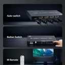 HDMI 2.1 Switch 3 in 1 Out, 8K@60Hz 4K@120Hz HDMI Splitter with Remote, 48Gbps, VRR, HDR10+, Dolby Atmos, CEC - Aluminum HDMI Switcher for PS5, Xbox, Switch, Roku, Fire Stick, Apple TV, Blu-ray Player