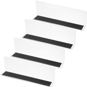 PATIKIL 4 Pack Shelf Dividers for Closet Organization, 7.9x1.2x2.4 Acrylic Magnetic Closets Separator Kitchen Cabinet Shelves Under Bed Blocker for Bedroom Kitchen Office, Clear