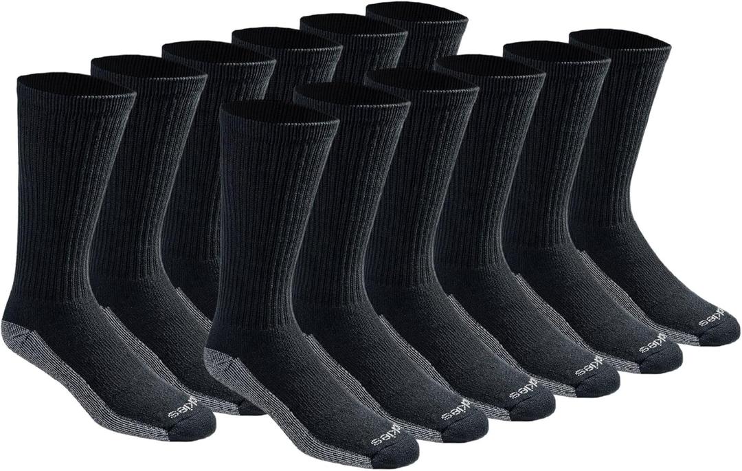 Dickies Men's Dri-Tech Original Moisture Control Crew Socks, (Large)