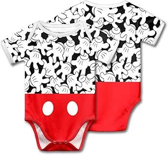 dicilly Cute Mouse Eyes Baby Bodysuit soft cartoon short sleeve clothing for baby romper for Boys Girls 3 Months - 24 Months, 0-3M