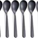 Matte Black Demitasse Espresso Coffee Spoons, Stainless Steel Satin Finish, Mini Teaspoons, Sugar Spoons, 4.7-inch, Set of 6
