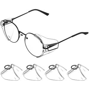 4 Pairs Flank Protector Side Shields for Sunglasses Clear Glasses Safety for Glasses Clip on Safety Glasses Eyeglasses Side Safety Glasses Side Shields Glasses Cover (Transparentx2pcs)