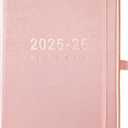 2025-2026 Planner - July 2025 - June 2026, Planner 2025-2026 Daily Weekly and Monthly, 8.5" x 11", Pen Holder, Calendar Stickers, Pocket, 25 Notes Pages, Faux Leather Cover, A4 Premium Paper (Pink)