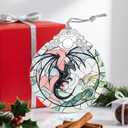 Christmas Ornament, Stained Glass Ornament, Christmas Ornaments for Tree, Hanging Ornaments for Home Decor & Xmas Decorations Holiday Decor, Gift Ideas, Perfect Holiday & Xmas Gifts - Fantasy Dragon