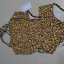 LIZENS Girls' One Piece Leopard Swimwear Cut Out Spaghetti Straps Swimsuit Floral Beach Bathing Suit for Girls Toddler Kids 7-8T