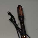 Nimmu Thermal Brush for Blowout Look, 1.5 inch Heated Round Brush, Curling Iron with 10 Temperature Control, Hot Styler Dual Voltage for Travel, Black Gold