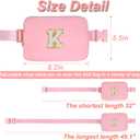 Cross Body Bag for Girls & Women - Trendy Everywhere Belt Bag, Fanny Pack for Kids & Teens, Monogrammed Waist Pack, Initial White K, Peach