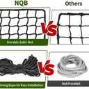 Baseball Net Netting Batting Cage Net Backstop Net - Heavy Duty Nylon Sports Netting with 33FT Rope & Steel Hanging Kit, Multiple Sizes for Backyard Garage Indoor Outdoor Practice