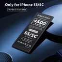 [4500mAh] Battery for iPhone 5S/5C,New Upgraded High Capacity 0 Cycle Li-Polymer Replacement Battery for iPhone 5S/5C with Complete Professional Repair Tool Kit