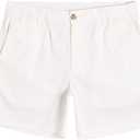 maamgic Men's Classic-fit 5.5" Cotton Casual Shorts Elastic Waistband with Multi-Pocket Daily Wear Walking Summer Outfit (33, White)
