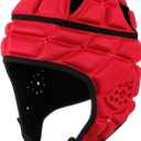 Surlim Rugby Helmet Soft Shell Helmets for Flag Football Scrum Cap Soft Helmet for Kids Youth (Medium, Red)