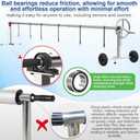 Abimars 18ft Pool Solar Cover Reel with Ball Bearings, 304 Stainless Steel Pool Solar Blanket Reel for Inground Pools, 304 Stainless Steel Tube Prevents Sagging, No Plastic Parts
