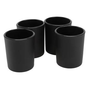DOITOOL 3Pcs Matte Black Glass Candle Holders Elegant Candlestick Decor for Home Dining Table Wedding Centerpiece Reusable Thick Glass Votive Cups for Living and Banquet