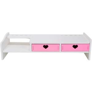 Kawaii Desk Organizer Cute Desk Organizer with Drawers Monitor Riser Stand Monitor Riser Computer Stand for PC, Laptop, Printer, 7.28 x 19.88 x 4.72 inches