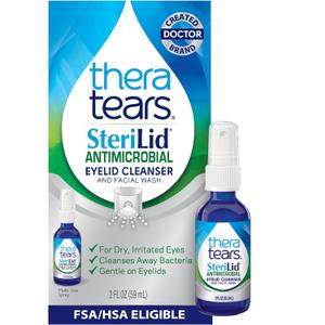 TheraTears SteriLid Antimicrobial Eyelid Cleanser and Face Wash, for Eye Care, 2 Fl Oz
