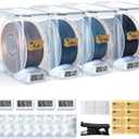 Filament Storage Box - 4 Pack 4L 3D Printer Filament Containers with 4 Hygrometers, Airtight Dry Boxes for Sealing and Protection, Water-Proof & Dust-Proof, Reusable Desiccant, Tube Cutter & Labels