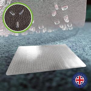 FLOORTEX ERCMFLVT0001 Tri-Lock Chair Mat, for Carpet, Clear, PVC, Rectangle, 35.4 x 47.2 inches (90 x 120 cm)