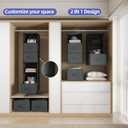 Twira 6-Shelf Hanging Closet Organizer, 2 Separable 3-Shelf Hanging Shelves, Hanging Storage with 3 Removable Drawers 4 Side Pockets, Storage Organizer for Closet, Nursery (Dark Grey)