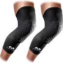 Knee Compression Sleeves: McDavid Hex Knee Pads Compression Leg Sleeve for Basketball, Volleyball, Weightlifting, and More - Pair of Sleeves (ADULT- Medium, Black)