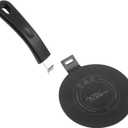 Stainless Steel Heat Diffuser for Electric Glass Gas Ceramic Cooktop, Induction Adapter Simmer Plate, Gas Stove Converter Disk with Removable Handle, Black 5.5-inch