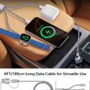 2Pack Multi Charging Cable Cord for Travel Essentials,Apple Watch Charger,iPhone Charger,[3-in-2] Type C/Lightning Cable Portable Designed for iWatch,iPhone 17-8,Galaxy S25-21,AirPods,iPad-1.8M Gray